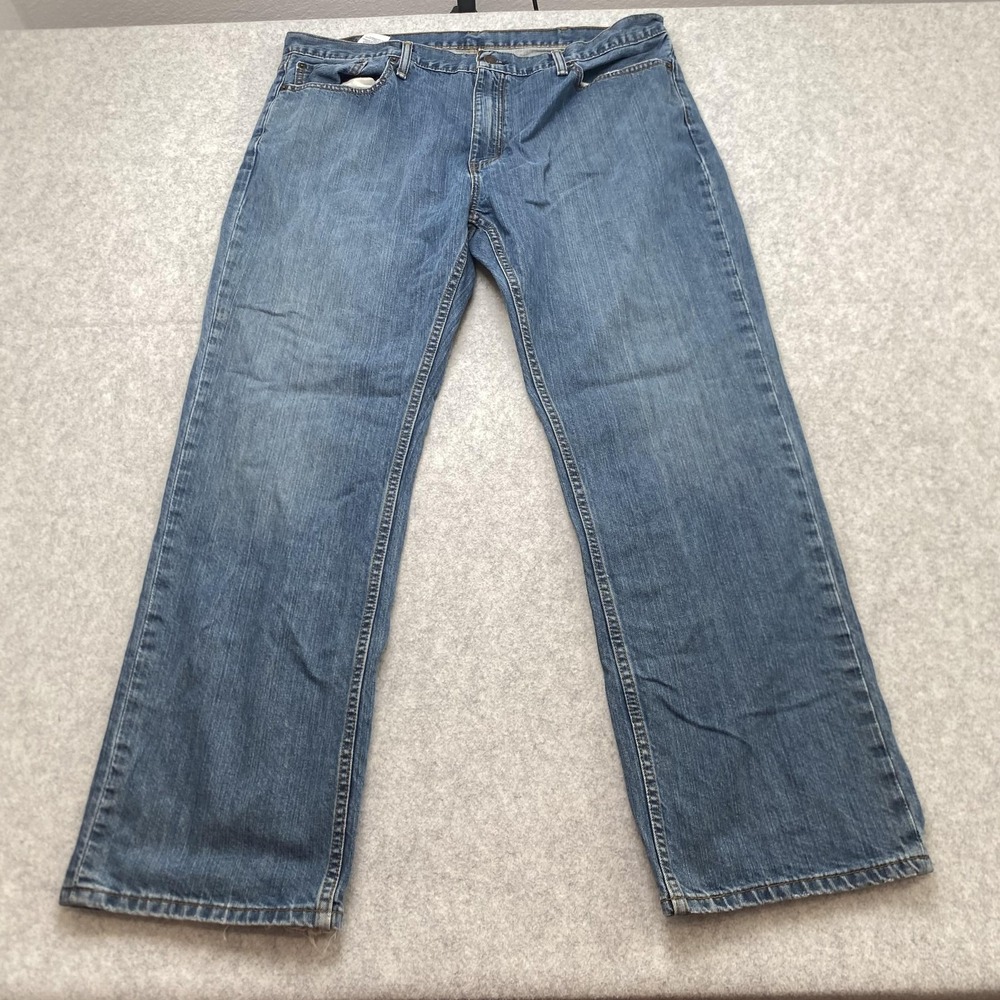 Levi's 559 Mens 40x32 Jeans (40x31) Blue Relaxed Straight Med Wash "Frayed Hem"